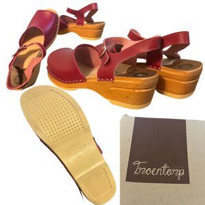 Troentorp Open-toe Size 41 Clogs with Pink Ankle Strap